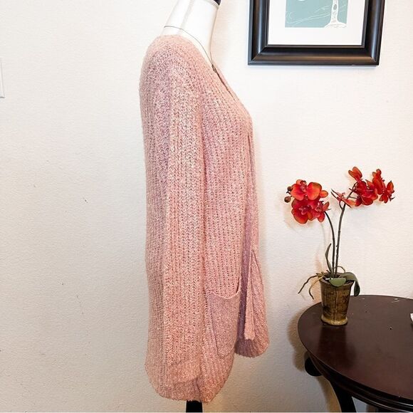🍋 BB Dakota Steve Madden • Women Odetta Open Pocket Cardigan Salmon Size M - Picture 2 of 7